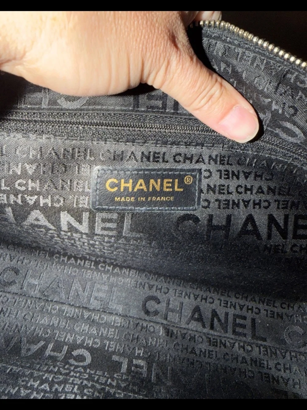 CHANEL Vintage Black Quilted Lambskin Leather Shoulder Bag with CC Logo